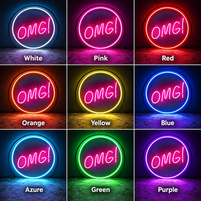 OMG Pink Circular LED Neon Sign - Shineneon