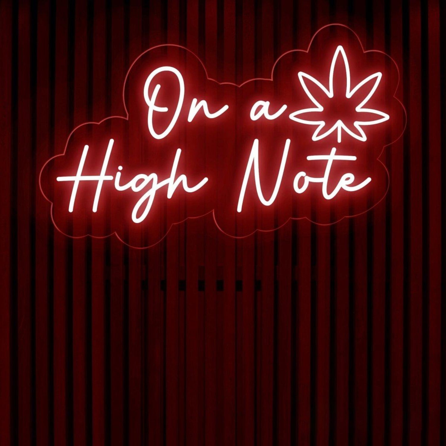 On A High Note Pink Cannabis Leaf Led Neon Sign For Dispensary Wall Decor | Shineneon