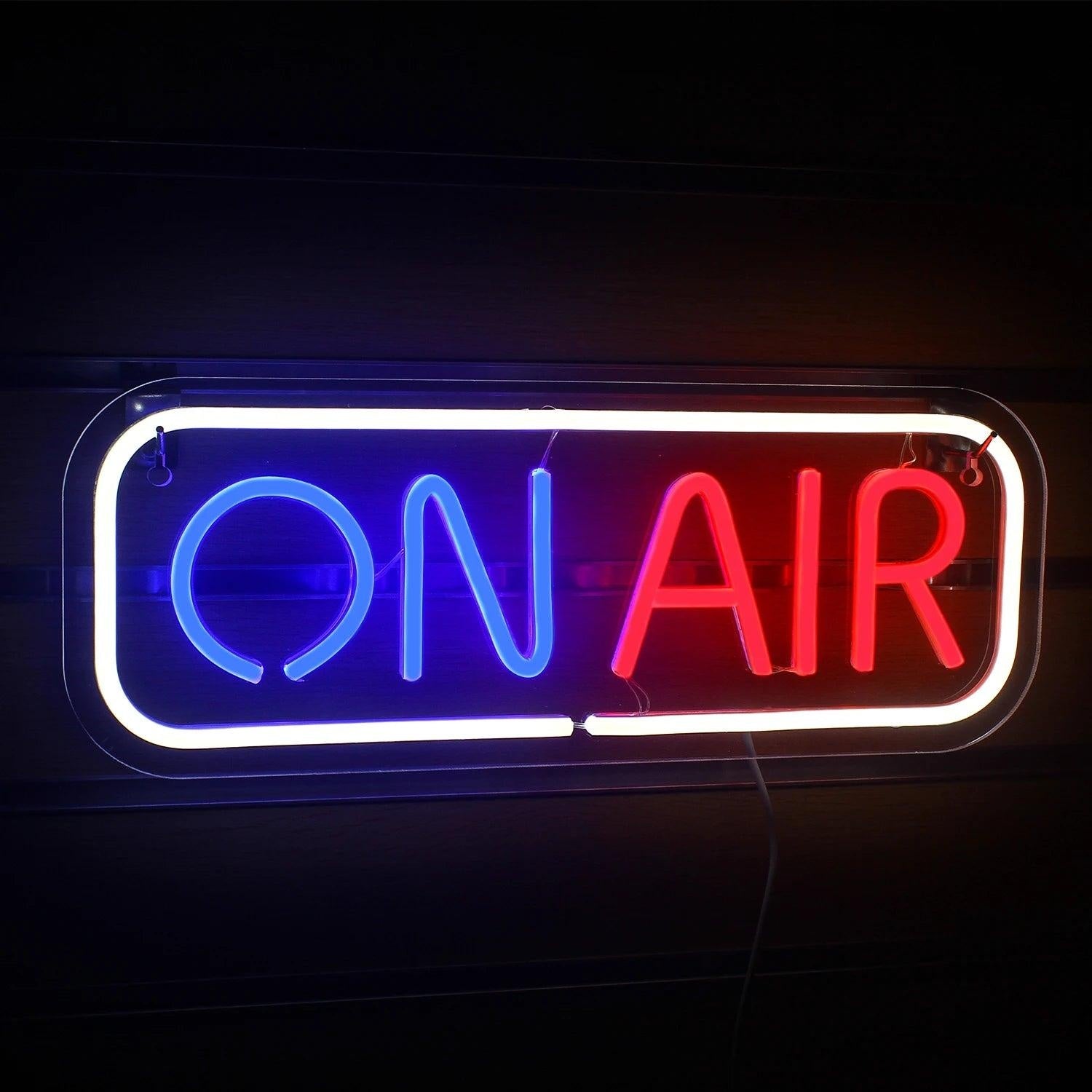 On Air Blue White Red Led Neon Sign For Studio Live Broadcast - Shineneon