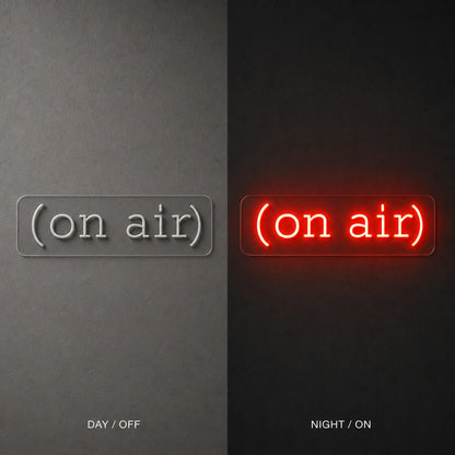 On Air Business Wall Art LED Neon Sign Garage Man Cave Neon Sign day and night comparison
