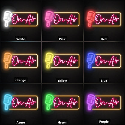 On Air Business Wall Decor LED Neon Sign Garage Man Cave Neon Sign color grid