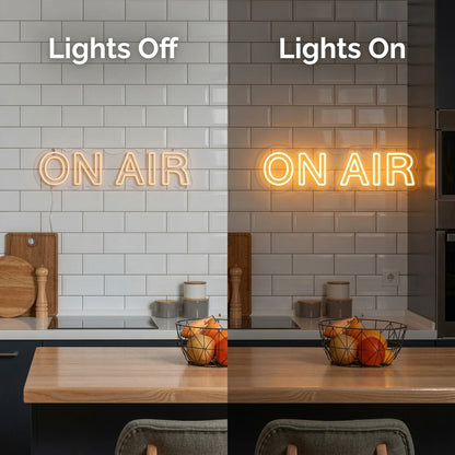 On Air LED Neon Sign Wall Neon Sign - 06 Day Night Comparison