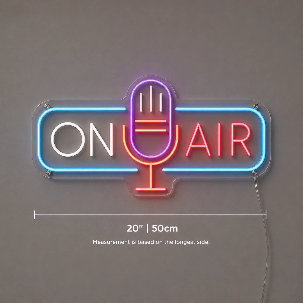 On Air Microphone Neon Sign LED Neon Sign size image