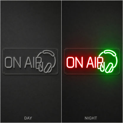On Air Room Decor LED Neon Sign Garage Man Cave Neon Sign day and night comparison