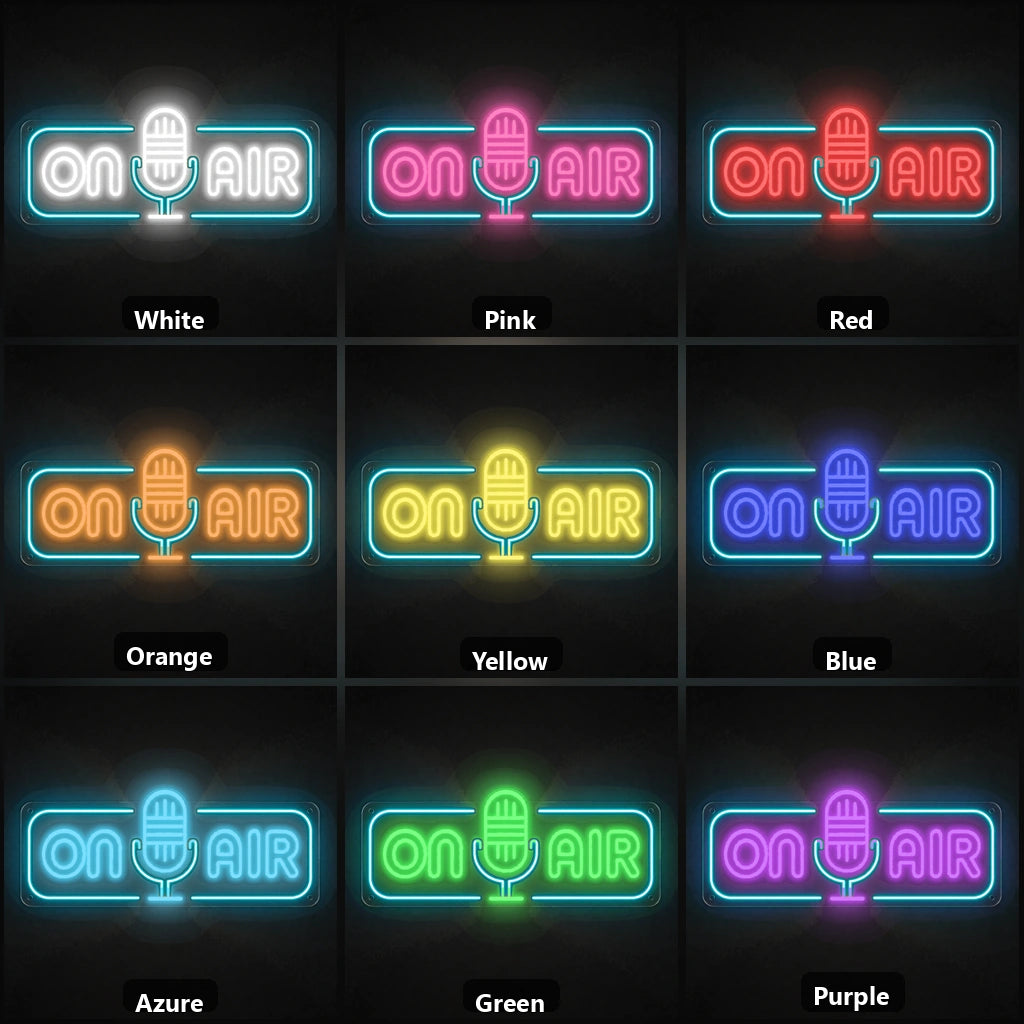 On Air Wall Decor LED Neon Sign Garage Man Cave Neon Sign color grid