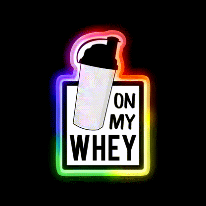 On My Whey Gym Fitness Led Neon Sign Rgb Color