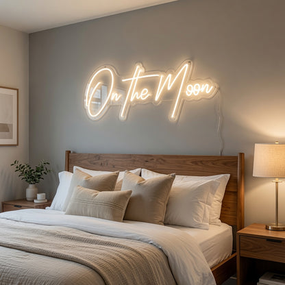 On The Moon LED Neon Sign Home Wall Art - 03 Real Lifestyle Scene