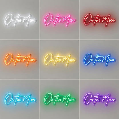 On The Moon LED Neon Sign Home Wall Art - 05 Color Grid