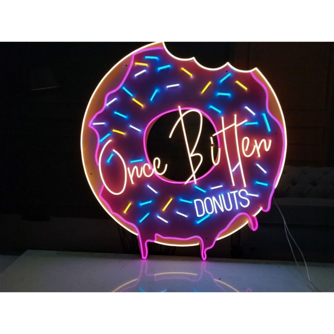 Once Bitten Donuts Led Sign Business Neon Sign