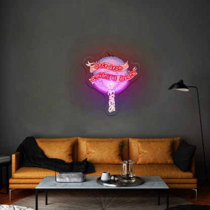 Once Upon A Midnight Dreary Artwork Custom Neon Signs