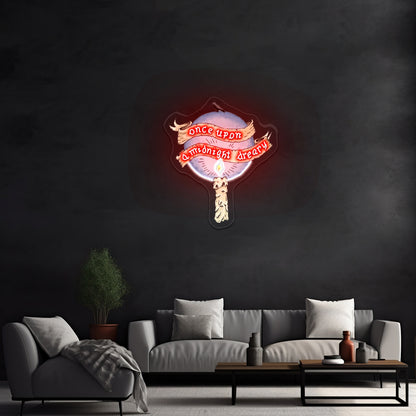 Once Upon A Midnight Dreary Artwork Custom Neon Signs