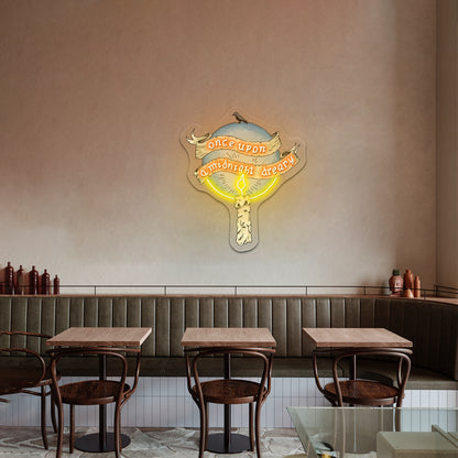 Once Upon A Midnight Dreary Artwork Custom Neon Signs