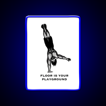 One Arm Handstand On The Ground Gym Fitness Led Neon Sign Rgb Color