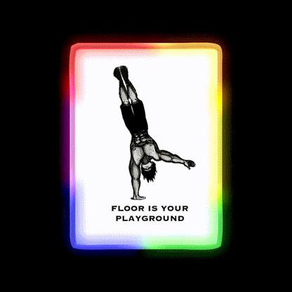 One Arm Handstand On The Ground Gym Fitness Led Neon Sign Rgb Color