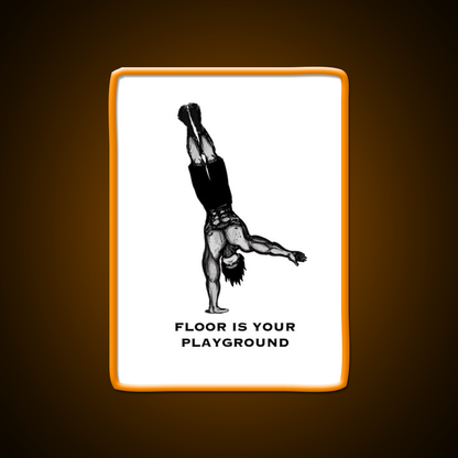 One Arm Handstand On The Ground Gym Fitness Led Neon Sign Rgb Color