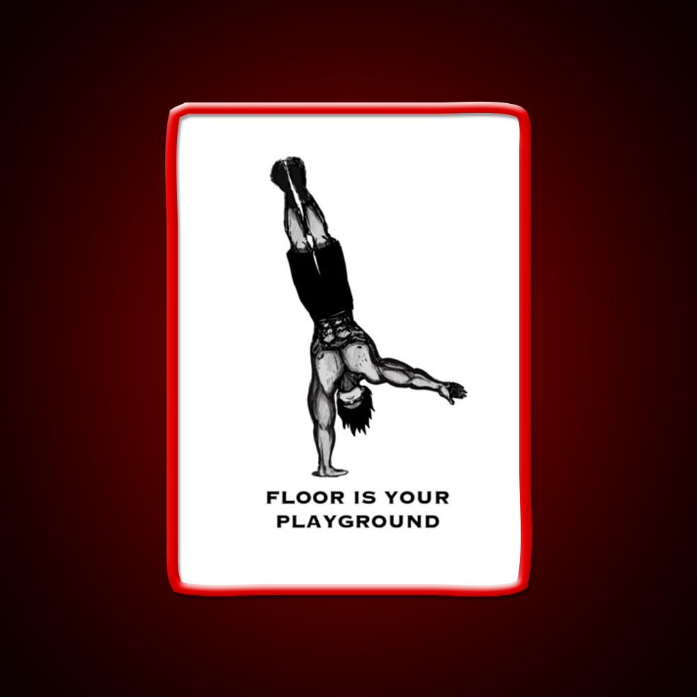 One Arm Handstand On The Ground Gym Fitness Led Neon Sign Rgb Color