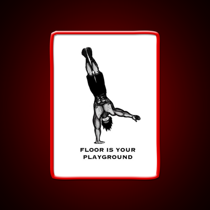 One Arm Handstand On The Ground Gym Fitness Led Neon Sign Rgb Color