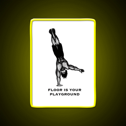 One Arm Handstand On The Ground Gym Fitness Led Neon Sign Rgb Color