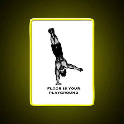 One Arm Handstand On The Ground Gym Fitness Led Neon Sign Rgb Color