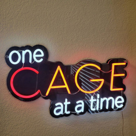 One Cage At A Time Led Sign Business Neon Sign