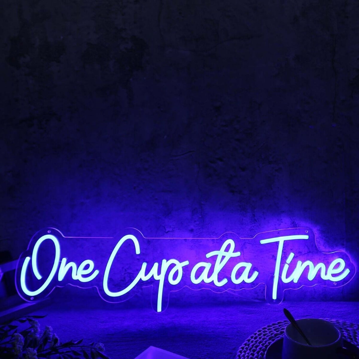 One Cupata Time Blue Led Neon Sign - Shineneon