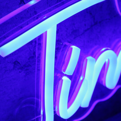 One Cupata Time Blue Led Neon Sign - Shineneon