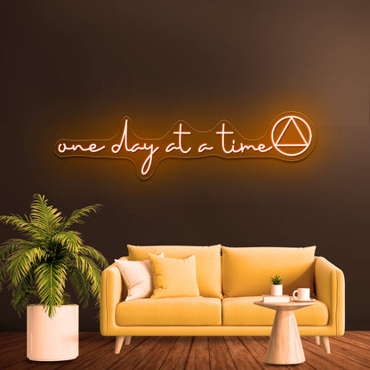 One Day At A Time Sober Aa Kindle Case Wall Artwork Neon Signs | Shineneon