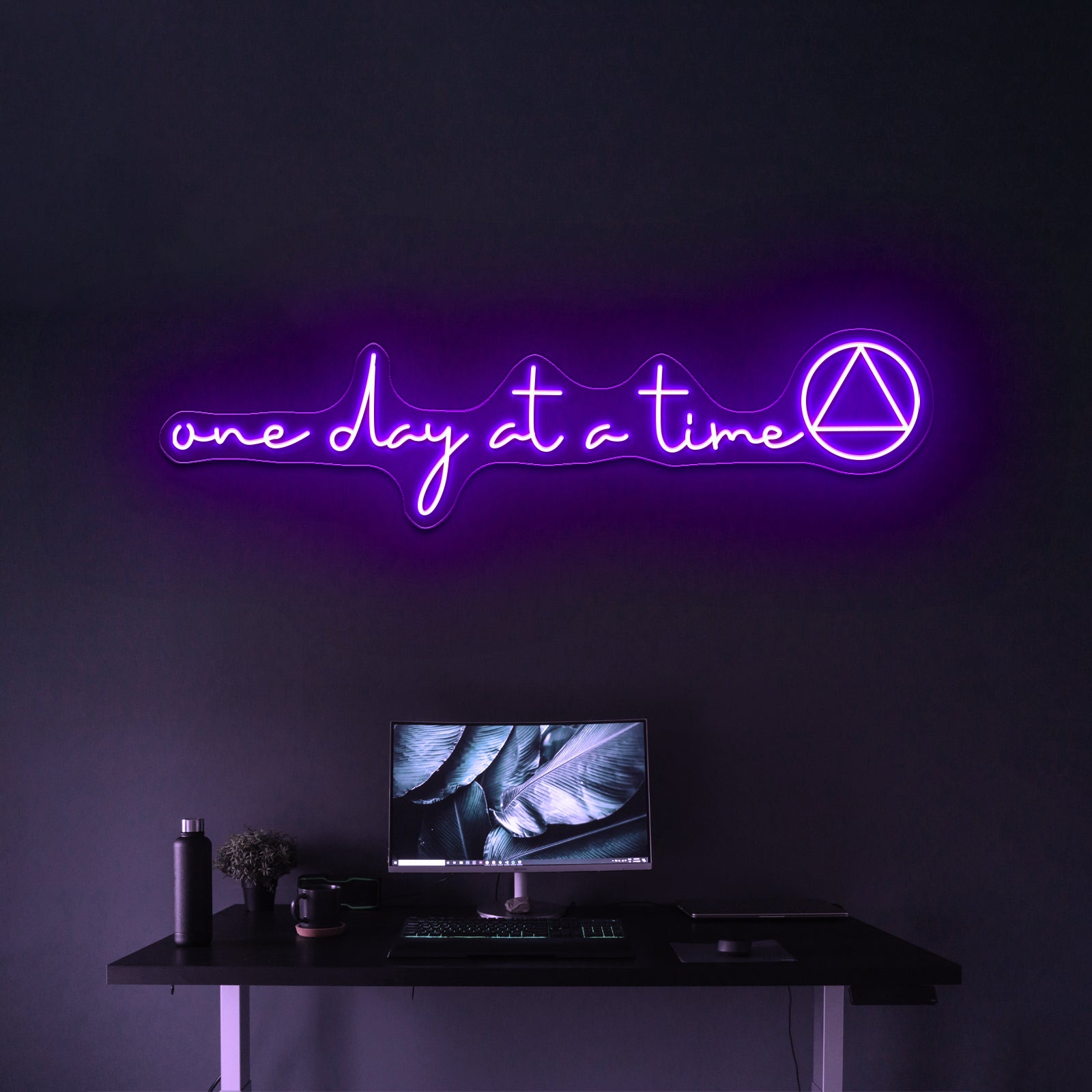 One Day At A Time Sober Aa Kindle Case Wall Artwork Neon Signs | Shineneon