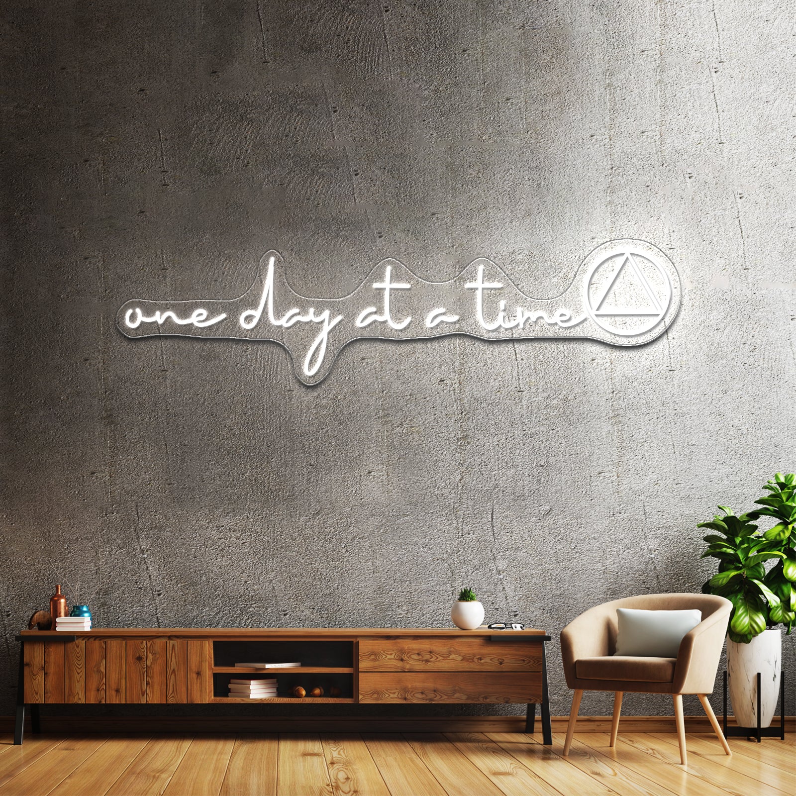 One Day At A Time Sober Aa Kindle Case Wall Artwork Neon Signs | Shineneon