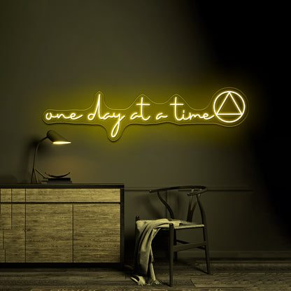 One Day At A Time Sober Aa Kindle Case Wall Artwork Neon Signs | Shineneon