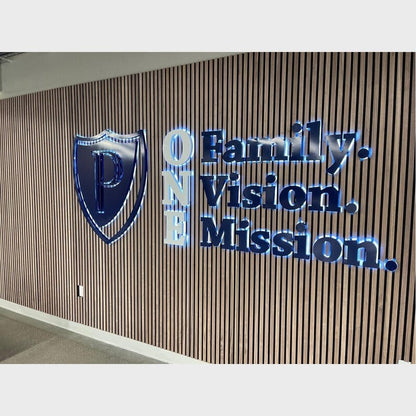 One Family Vison Mission Logo 3D Backlit Channel Letters Led Light Sign - Shineneon