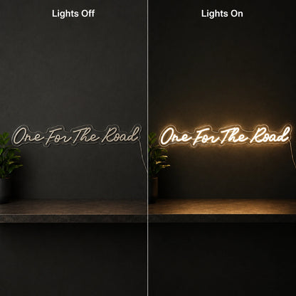 One For The Road LED Neon Sign day and night comparison