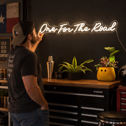 One For The Road Script Garage LED Neon Sign - Shineneon