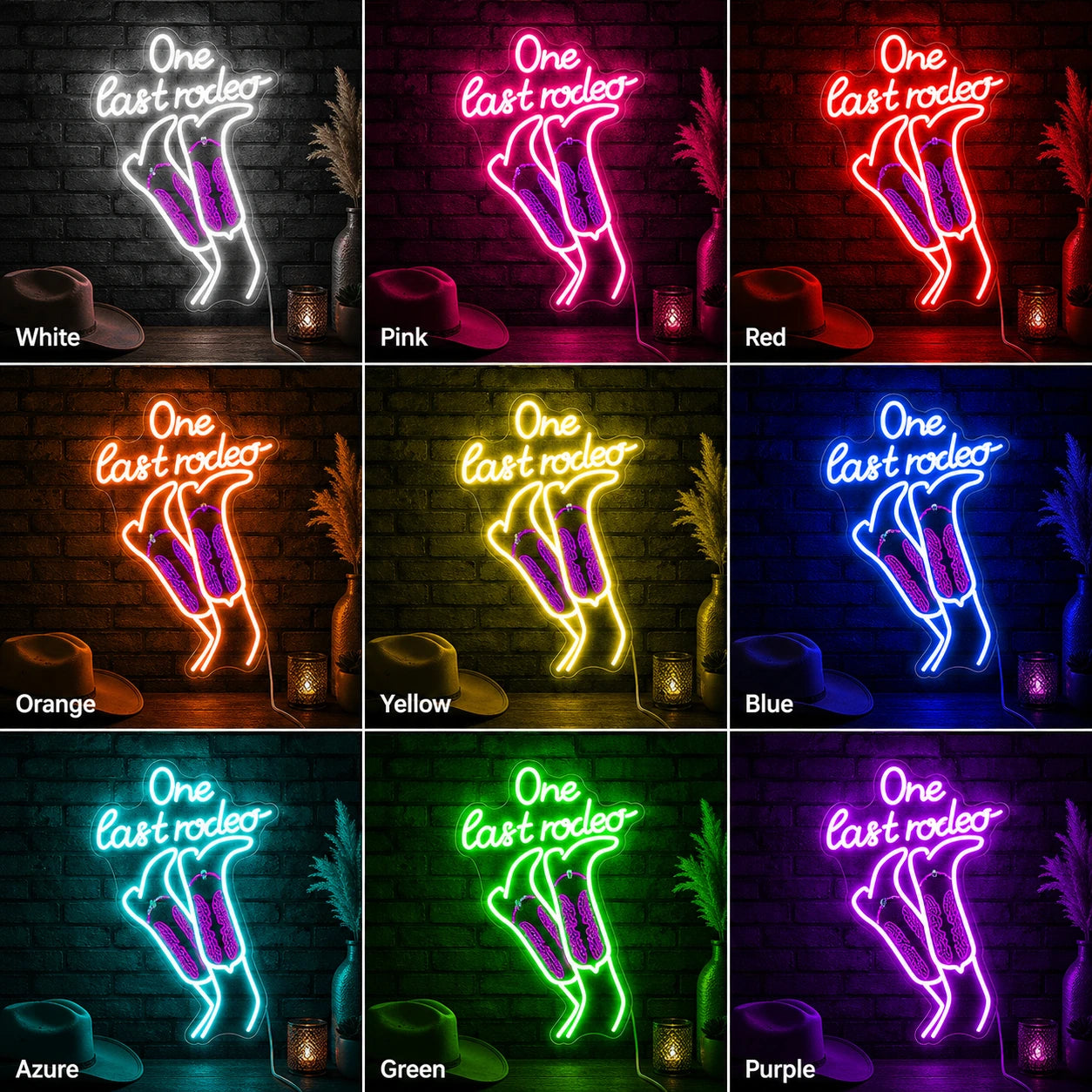 One Last Rodeo Neon Sign LED Neon Sign color grid