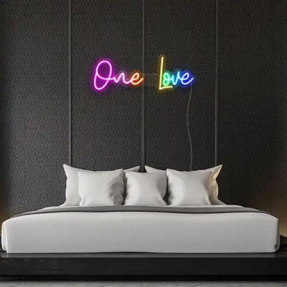 One Love Gradient LED Neon Sign for Bedroom Wall Decor | Shineneon