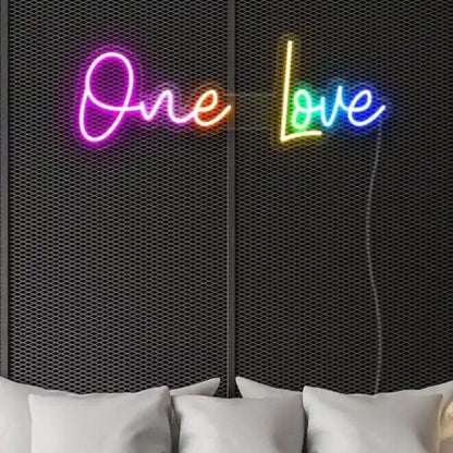 One Love Gradient LED Neon Sign for Bedroom Wall Decor | Shineneon