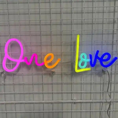 One Love Gradient LED Neon Sign for Bedroom Wall Decor | Shineneon