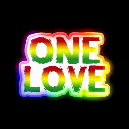 One Love Hemp Inspired Green Leaf Led Neon Sign Rgb Color - LED neon sign close-up detail