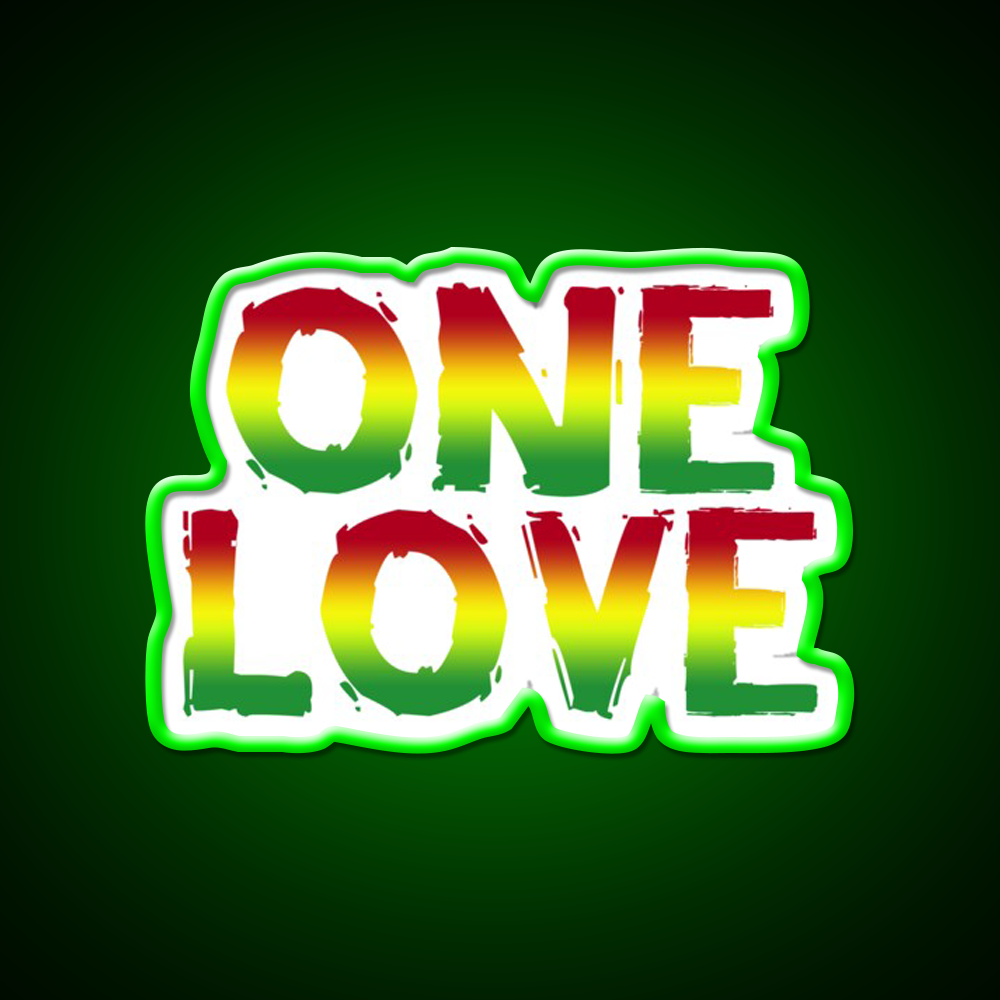 One Love Hemp Inspired Green Leaf Led Neon Sign Rgb Color - LED neon sign view 8