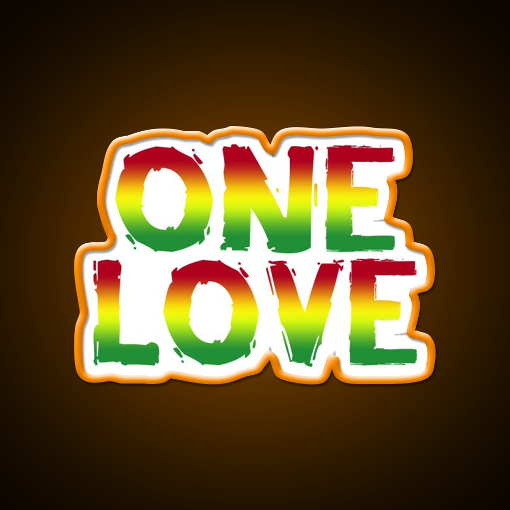 One Love Hemp Inspired Green Leaf Led Neon Sign Rgb Color - LED neon sign view 6