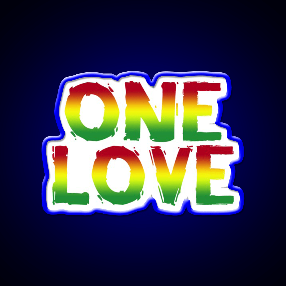 One Love Hemp Inspired Green Leaf Led Neon Sign Rgb Color - Shineneon
