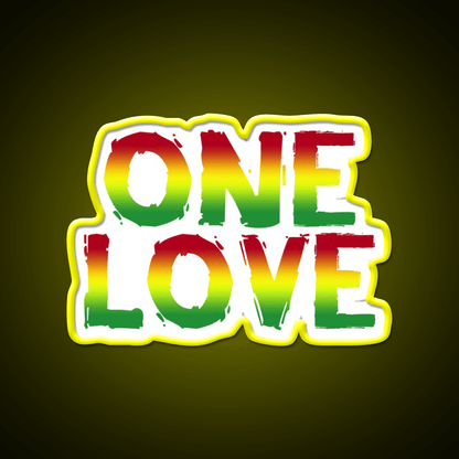 One Love Hemp Inspired Green Leaf Led Neon Sign Rgb Color - Shineneon