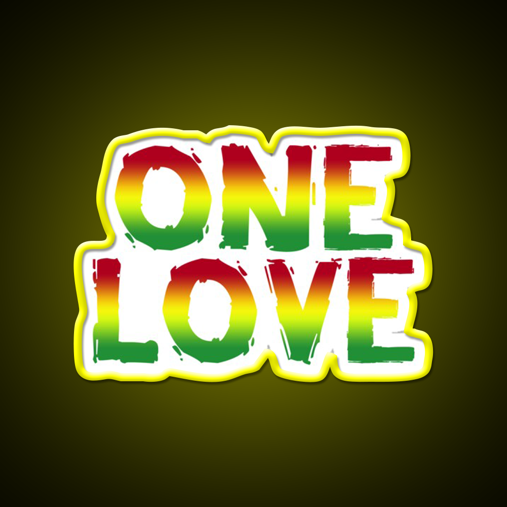 One Love Hemp Inspired Green Leaf Led Neon Sign Rgb Color - LED neon sign view 7