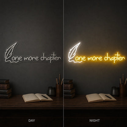 One More Chaplen LED Neon Sign Garage Man Cave Neon Sign day and night comparison