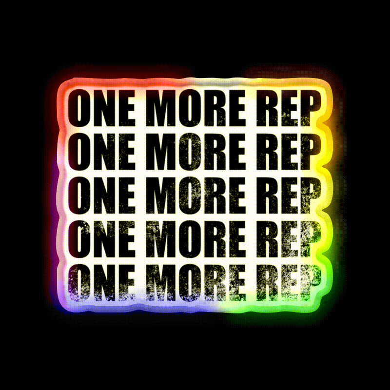One More Rep Black Gym Fitness Led Neon Sign Rgb Color