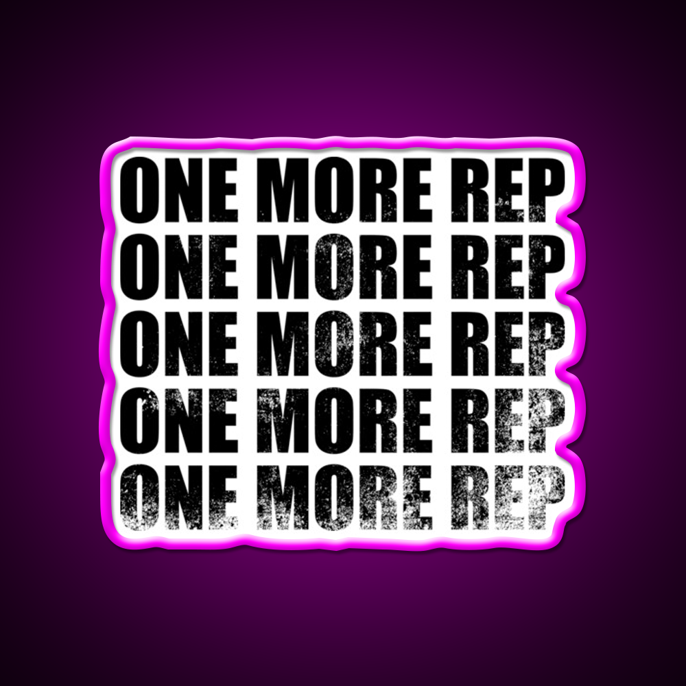 One More Rep Black Gym Fitness Led Neon Sign Rgb Color