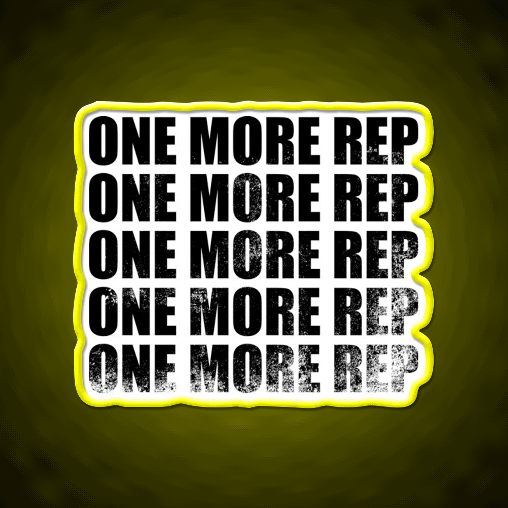 One More Rep Black Gym Fitness Led Neon Sign Rgb Color