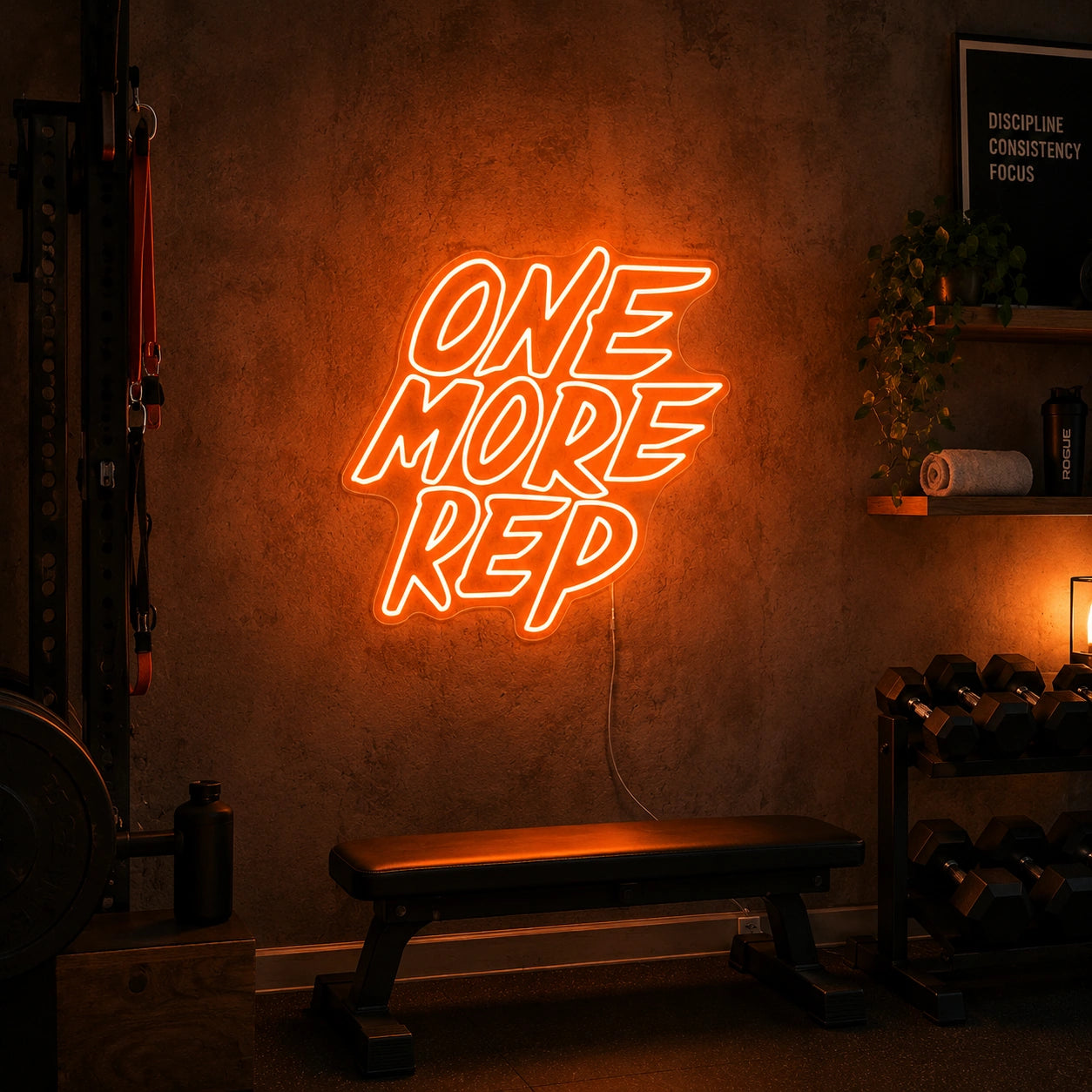 One More Rep Neon Sign LED Neon Sign real lifestyle scene