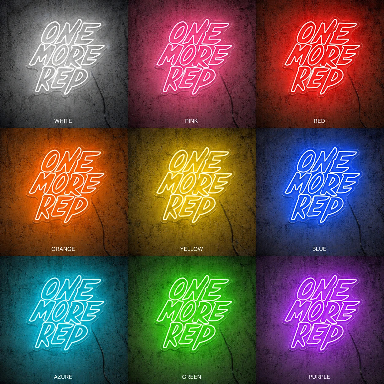 One More Rep Neon Sign LED Neon Sign color grid