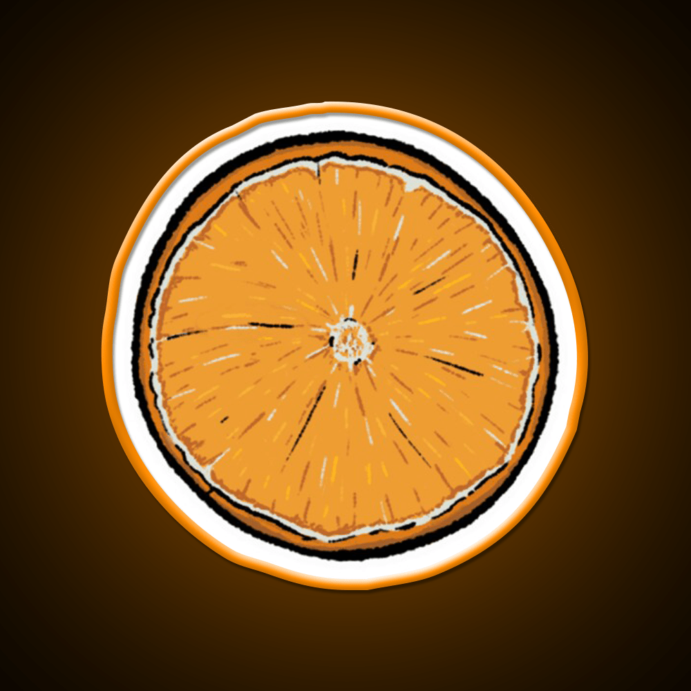 One Single Orange Slice Snack Food Led Neon Sign Rgb Color - Shineneon